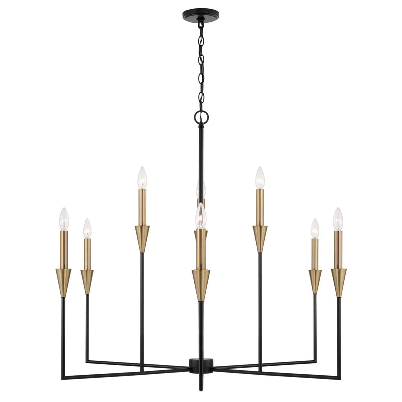 Capital Lighting 451991AB Avant Nine Light Chandelier, Aged Brass and Black Main Image.jpg
