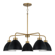 Capital Lighting 452051AB Ross Five Light Chandelier, Aged Brass and Black Main Image.jpg
