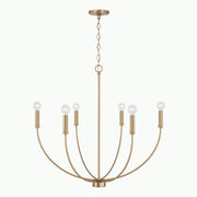 Capital Lighting 452161AD Ansley Six Light Chandelier, Aged Brass Main Image.jpg
