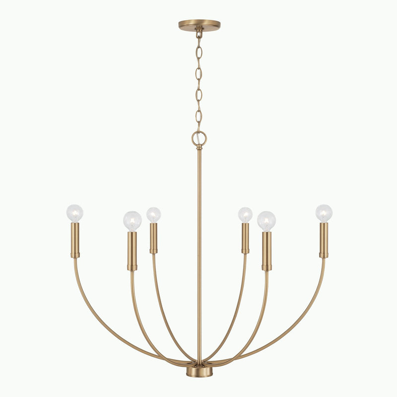 Capital Lighting 452161AD Ansley Six Light Chandelier, Aged Brass Main Image.jpg