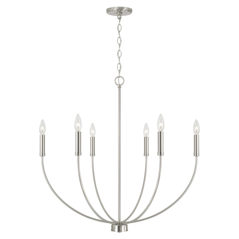Capital Lighting 452161BN Ansley Six Light Chandelier, Brushed Nickel Main Image.jpg