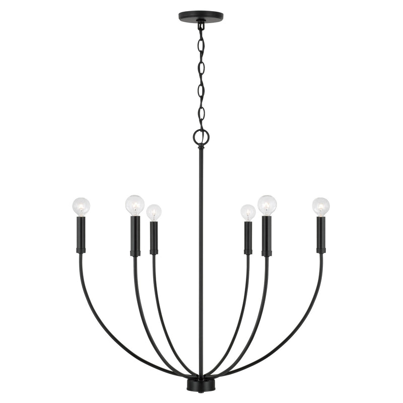 Capital Lighting 452161MB Ansley Six Light Chandelier, Matte Black Main Image.jpg