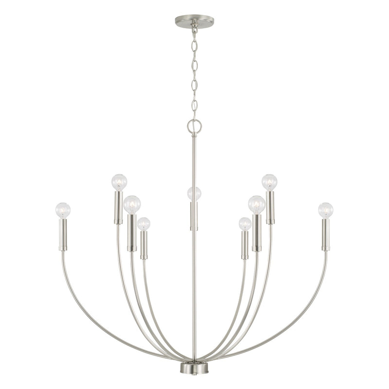 Capital Lighting 452191BN Ansley Nine Light Chandelier, Brushed Nickel Main Image.jpg