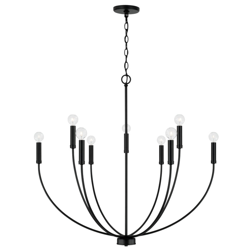 Capital Lighting 452191MB Ansley Nine Light Chandelier, Matte Black Main Image.jpg