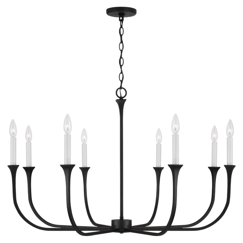 Capital Lighting 452381BI Decklan Eight Light Chandelier, Black Iron Main Image.jpg