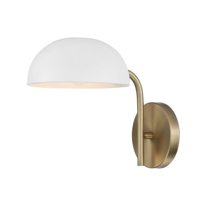 Capital Lighting 651411AW Reece One Light Wall Sconce, Aged Brass and White Main Image.jpg