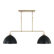 Capital Lighting 852021AB Ross Two Light Island Pendant, Aged Brass and Black Main Image.jpg