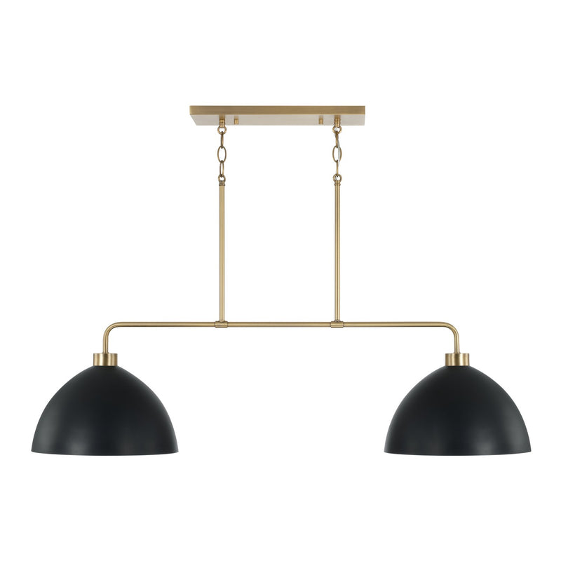 Capital Lighting 852021AB Ross Two Light Island Pendant, Aged Brass and Black Main Image.jpg