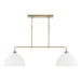 Capital Lighting 852021AW Ross Two Light Island Pendant, Aged Brass and White Main Image.jpg