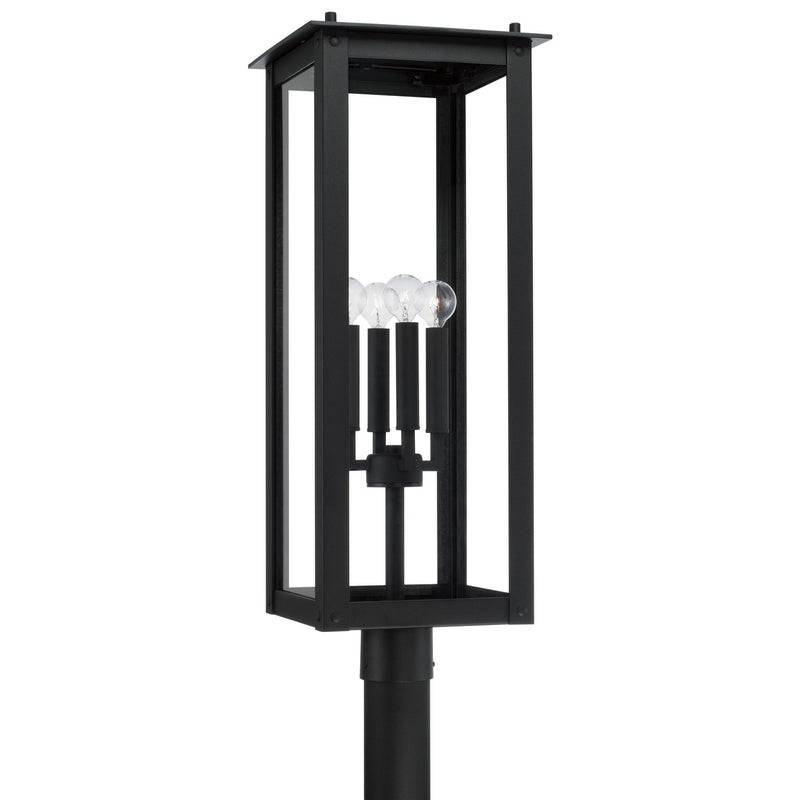 Capital Lighting 934643BK Hunt Four Light Outdoor Post-Lantern, Black Main Image.jpg