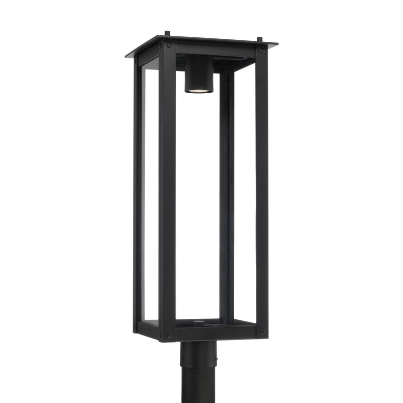 Capital Lighting 934643BK-GL Hunt One Light Outdoor Post-Lantern, Black Main Image.jpg