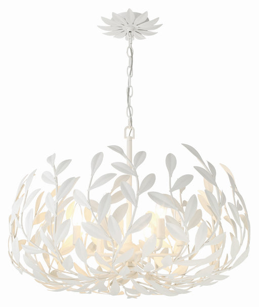 Crystorama 533-MT Broche Six Light Chandelier Matte White Main Image.jpg