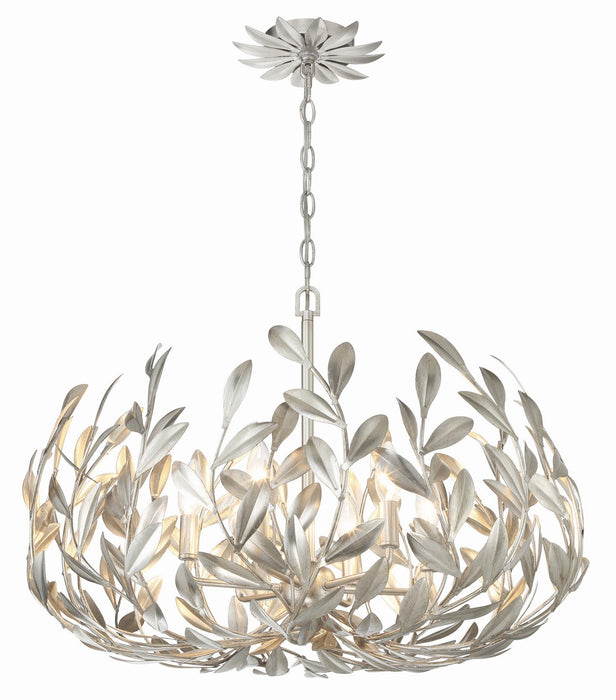 Crystorama 533-SA Broche Six Light Chandelier Antique Silver Main Image.jpg