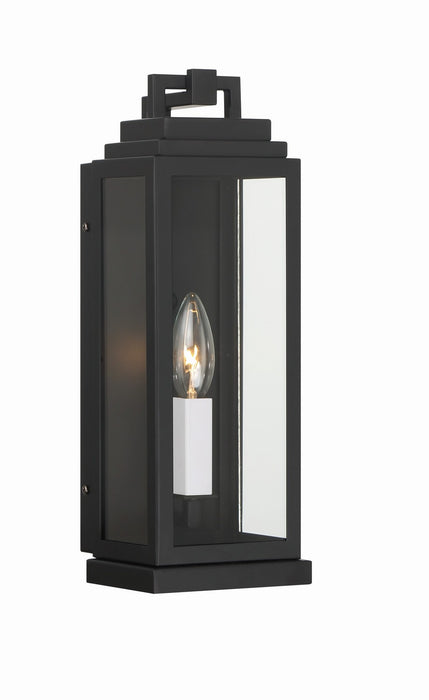 Crystorama ASP-8911-MK Aspen One Light Outdoor Wall Sconce Matte Black Main Image.jpg
