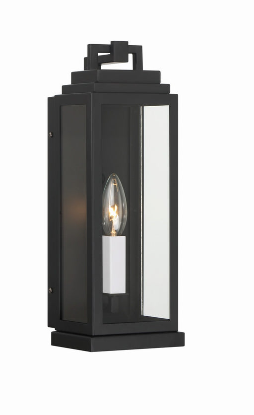 Crystorama ASP-8911-MK Aspen One Light Outdoor Wall Sconce Matte Black Main Image.jpg
