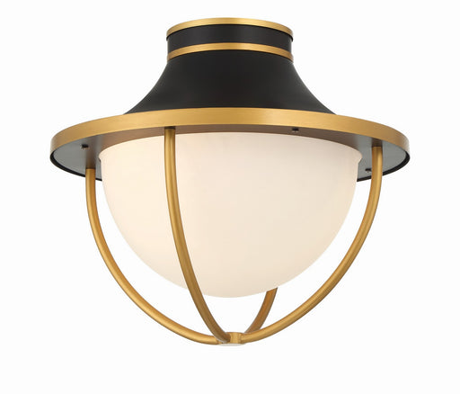 Crystorama ATL-700-MK-TG Atlas Two Light Outdoor Semi Flush Mount Matte Black / Textured Gold Main Image.jpg