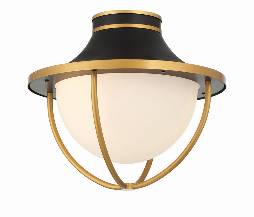 Crystorama ATL-700-MK-TG Atlas Two Light Outdoor Semi Flush Mount Matte Black / Textured Gold Main Image.jpg