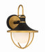Crystorama ATL-701-MK-TG Atlas One Light Outdoor Wall Sconce Matte Black / Textured Gold Main Image.jpg