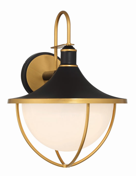 Crystorama ATL-703-MK-TG Atlas Three Light Outdoor Wall Sconce Matte Black / Textured Gold Main Image.jpg