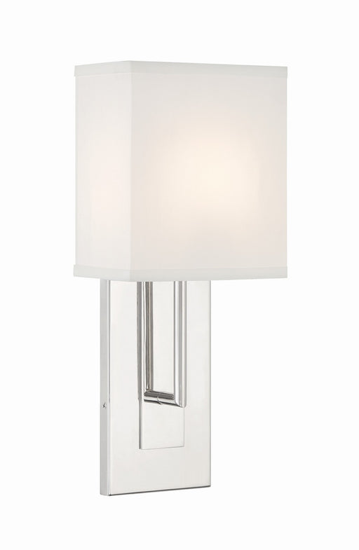 Crystorama BRE-A3631-PN Brent One Light Wall Sconce Polished Nickel Main Image.jpg