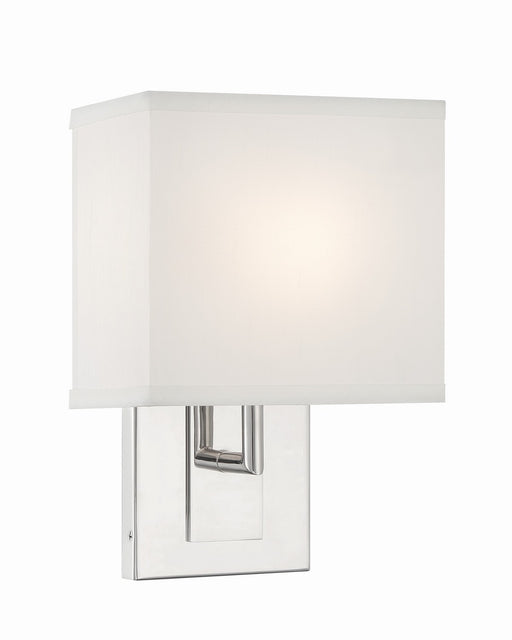 Crystorama BRE-A3632-PN Brent One Light Wall Sconce Polished Nickel Main Image.jpg