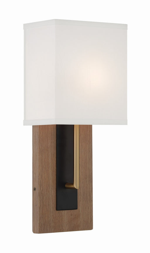 Crystorama BRE-A3633-MK-VG Brent One Light Wall Sconce Matte Black / Vibrant Gold Main Image.jpg