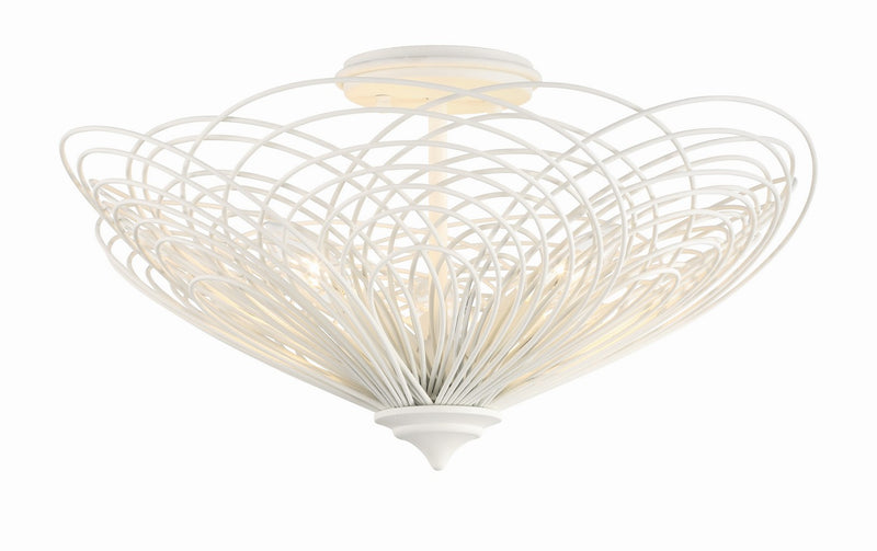 Crystorama DOR-B7703-MT Doral Three Light Semi Flush Mount Matte White Main Image.jpg