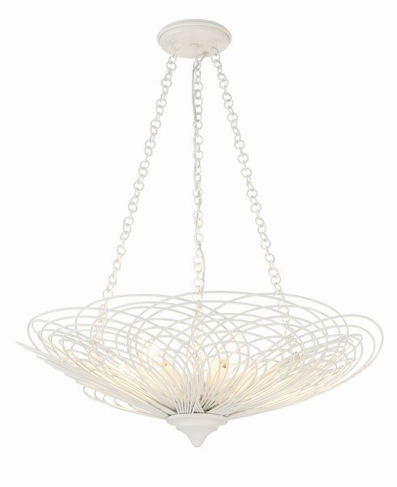 Crystorama DOR-B7706-MT Doral Six Light Chandelier Matte White Main Image.jpg