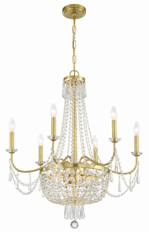 Crystorama HWD-7709-AG Haywood Nine Light Chandelier Aged Brass Main Image.jpg