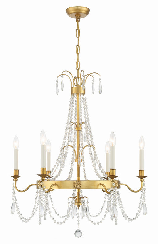 Crystorama MAI-18606-GA Maizey Six Light Chandelier Antique Gold Main Image.jpg