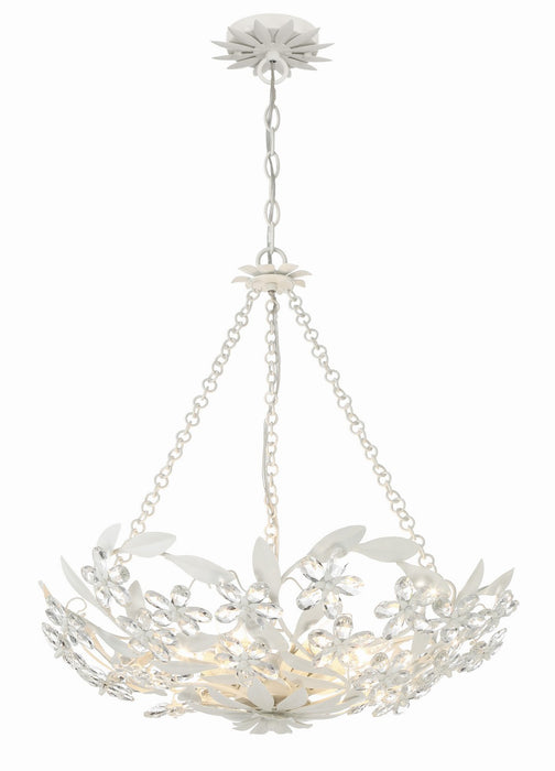 Crystorama MSL-306-MT Marselle Six Light Chandelier Matte White Main Image.jpg