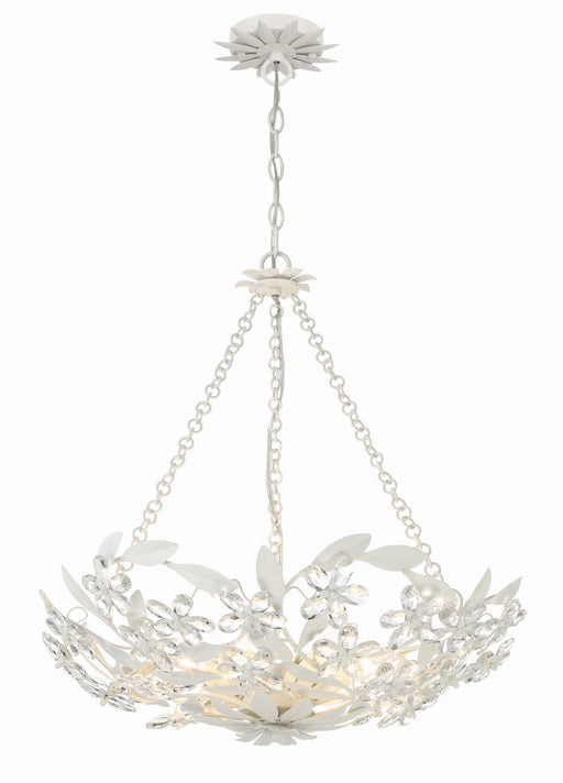 Crystorama MSL-306-MT Marselle Six Light Chandelier Matte White Main Image.jpg