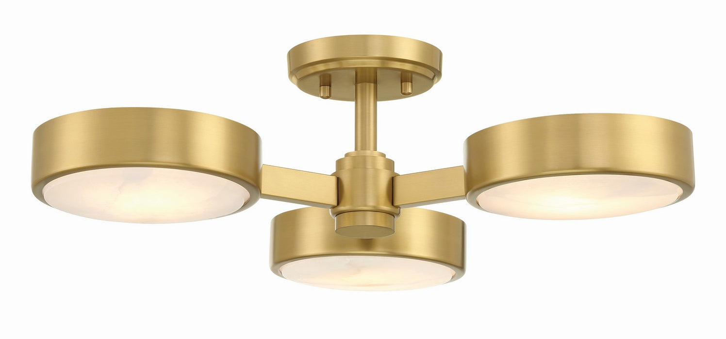 Crystorama ORS-733-MG-ST Orson Three Light Semi Flush Mount Modern Gold Main Image.jpg