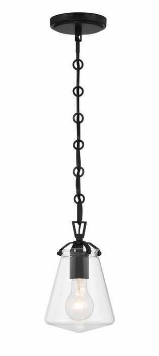 Crystorama VSS-7002-MK Voss One Light Mini Pendant Matte Black Main Image.jpg