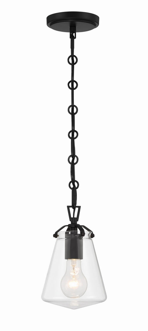 Crystorama VSS-7002-MK Voss One Light Mini Pendant Matte Black Main Image.jpg