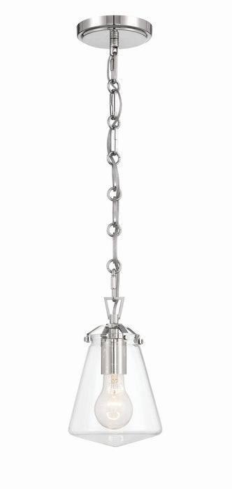 Crystorama VSS-7002-PN Voss One Light Mini Pendant Polished Nickel Main Image.jpg