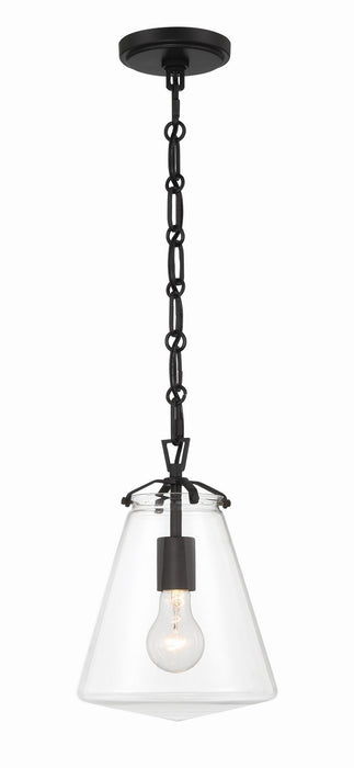 Crystorama VSS-7003-MK Voss One Light Mini Pendant Matte Black Main Image.jpg