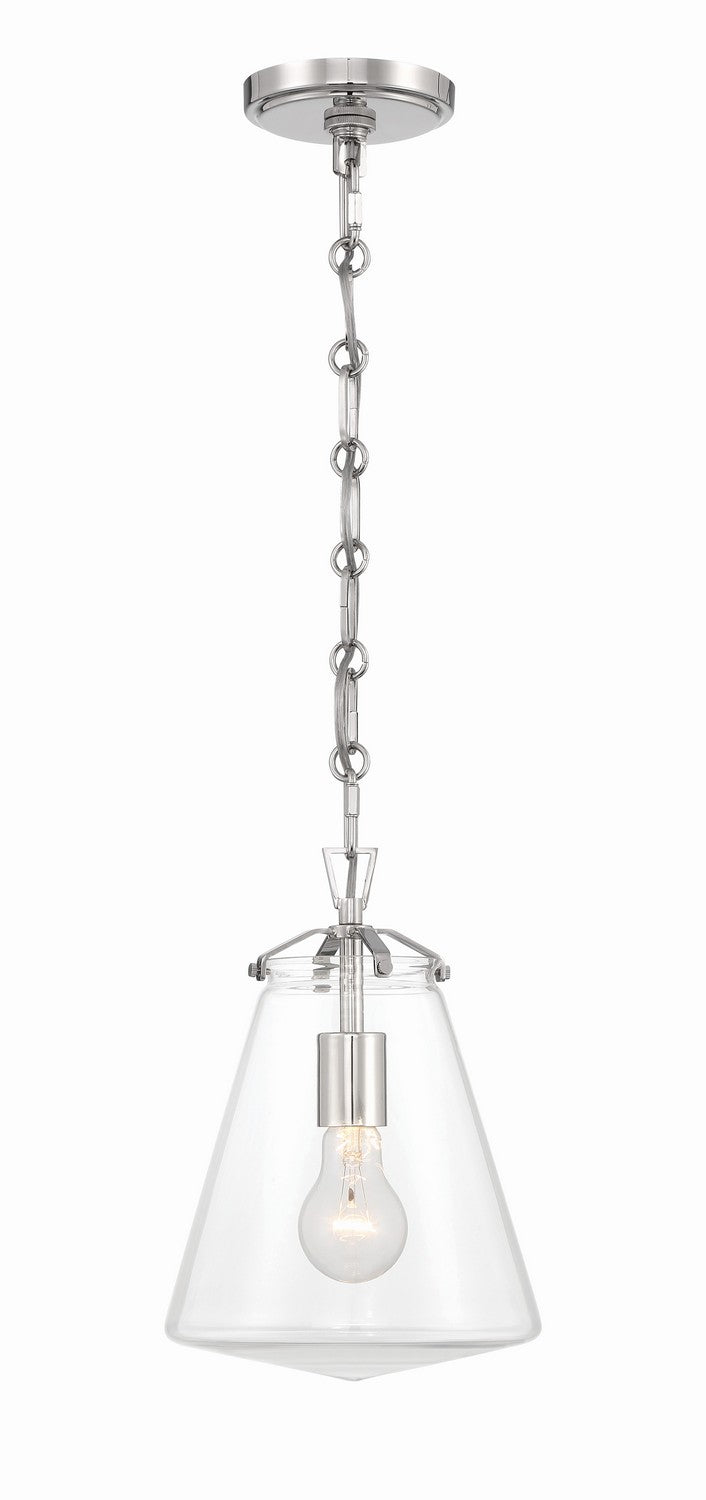 Crystorama VSS-7003-PN Voss One Light Mini Pendant Polished Nickel Main Image.jpg