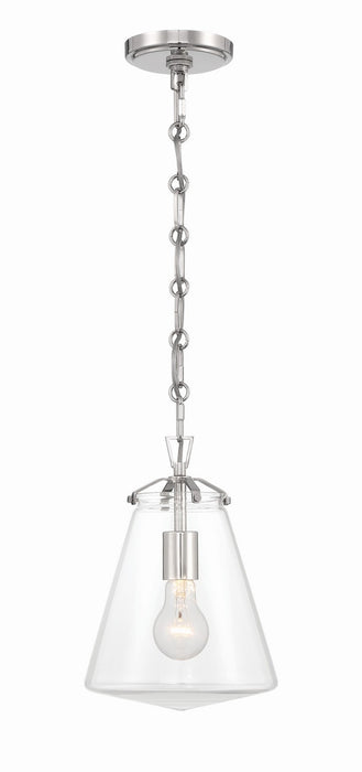 Crystorama VSS-7003-PN Voss One Light Mini Pendant Polished Nickel Main Image.jpg