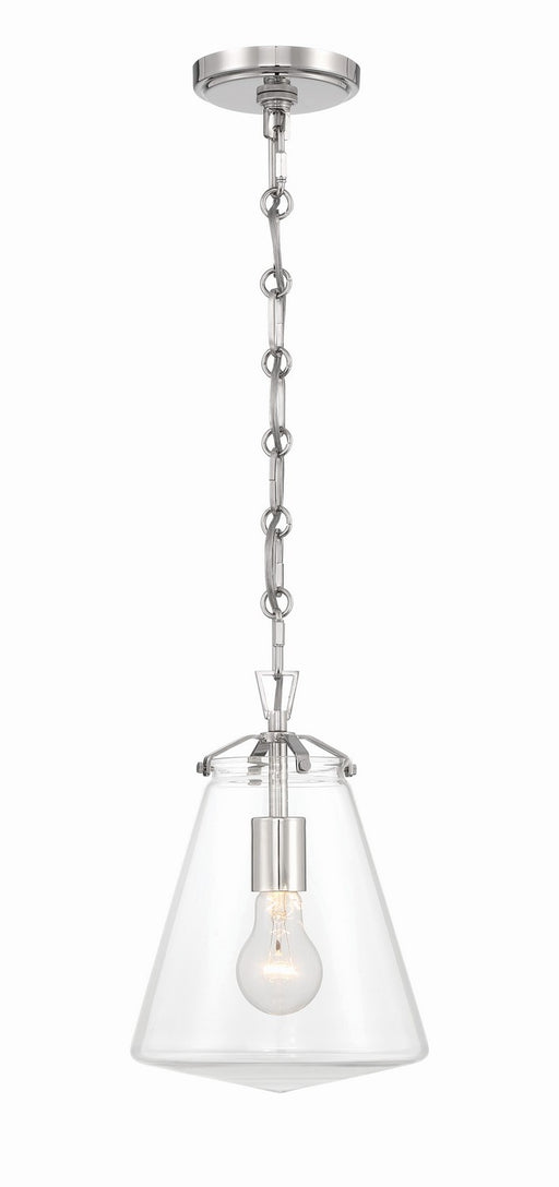 Crystorama VSS-7003-PN Voss One Light Mini Pendant Polished Nickel Main Image.jpg