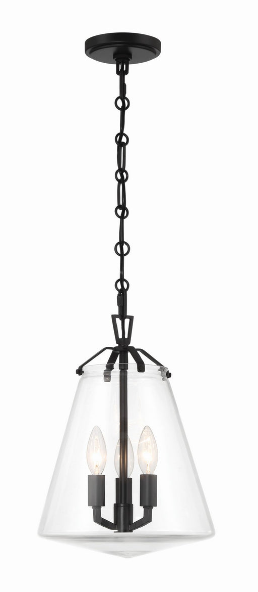Crystorama VSS-7004-MK Voss Three Light Mini Chandelier Matte Black Main Image.jpg