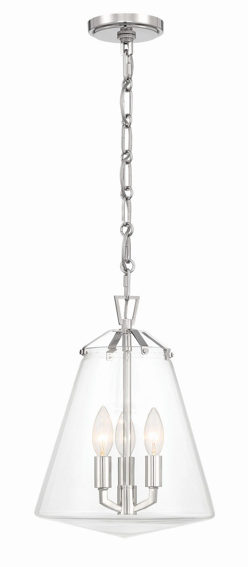 Crystorama VSS-7004-PN Voss Three Light Mini Chandelier Polished Nickel Main Image.jpg