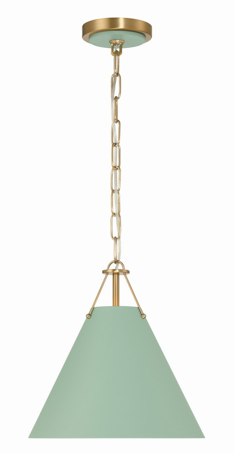 Crystorama XAV-B8301-VG-GR Xavier One Light Mini Pendant Vibrant Gold / Green Main Image.jpg