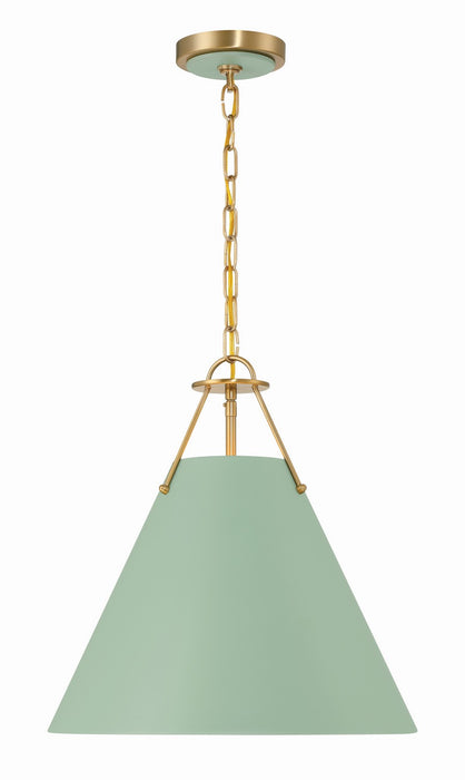 Crystorama XAV-B8305-VG-GR Xavier Three Light Pendant Vibrant Gold / Green Main Image.jpg