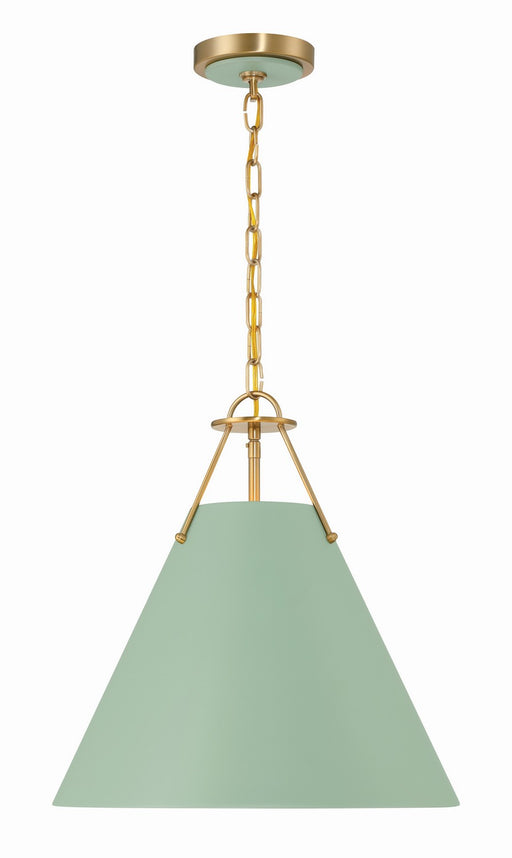 Crystorama XAV-B8305-VG-GR Xavier Three Light Pendant Vibrant Gold / Green Main Image.jpg