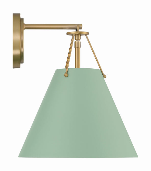 Crystorama XAV-B8311-VG-GR Xavier One Light Task Sconce Vibrant Gold / Green Main Image.jpg