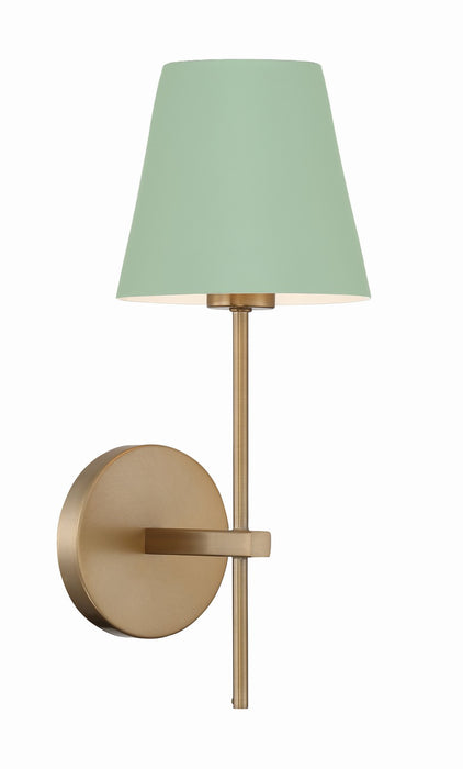 Crystorama XAV-B8321-VG-GR Xavier One Light Wall Sconce Vibrant Gold / Green Main Image.jpg