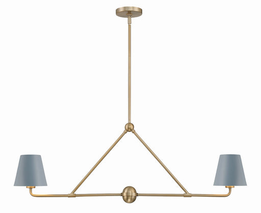 Crystorama XAV-B9302-VG-BL Xavier Two Light Chandelier Vibrant Gold / Blue Main Image.jpg