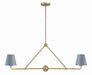 Crystorama XAV-B9302-VG-BL Xavier Two Light Chandelier Vibrant Gold / Blue Main Image.jpg