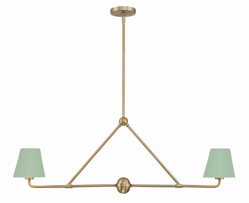 Crystorama XAV-B9302-VG-GR Xavier Two Light Chandelier Vibrant Gold / Green Main Image.jpg